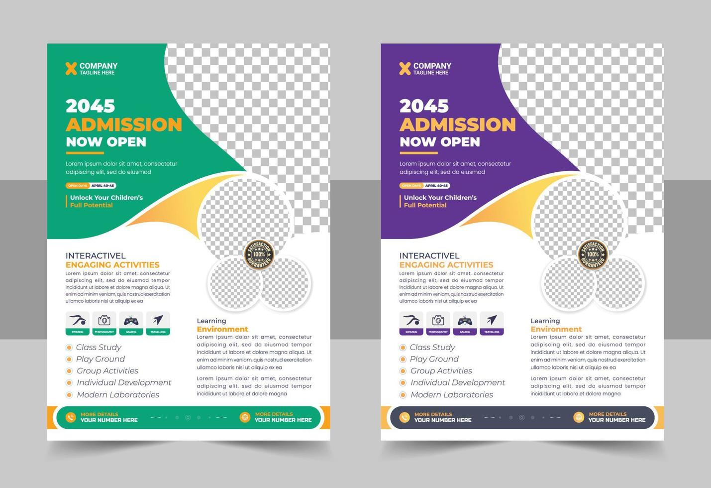 Kids back to school education admission flyer design, Creative and modern online school kids education admission flyer poster layout , book cover, leaflet, poster, brochure, template vector