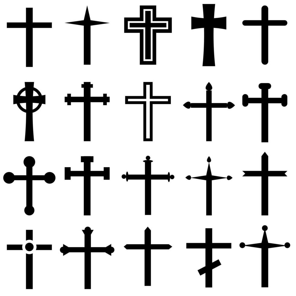 Christian cross vector icon cet.  religion illustration sign collection. jesus symbol or logo.