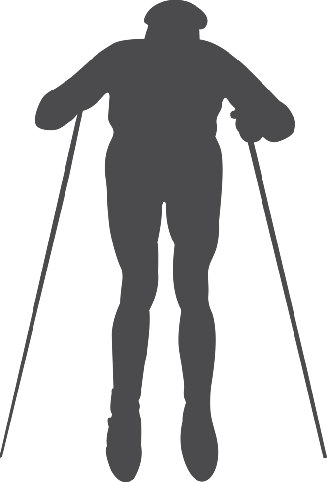 The man ski player silhouette png