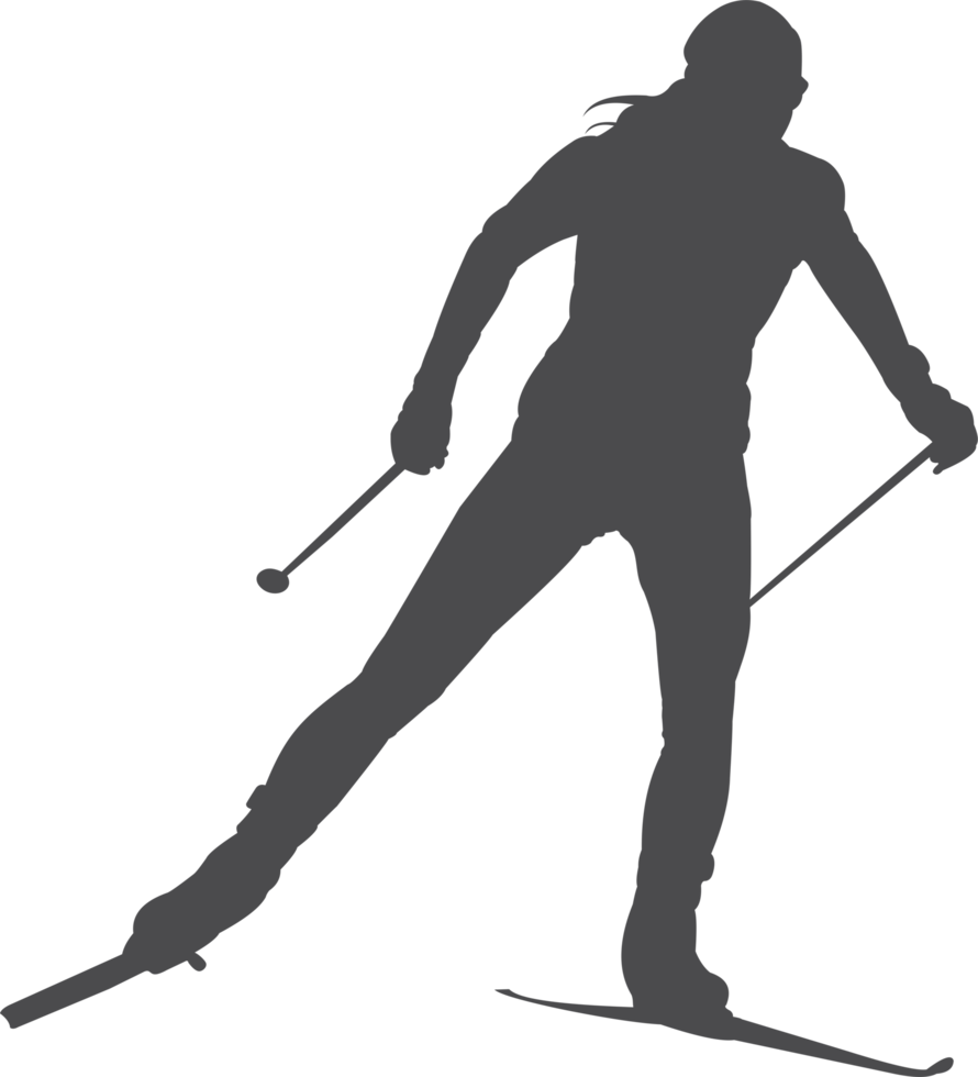 The man ski player silhouette png