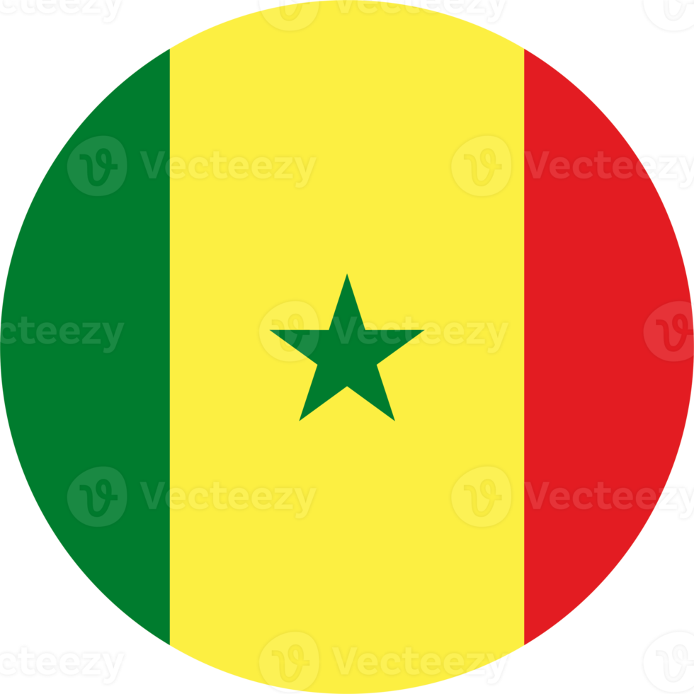 Senegal flag round shape PNG