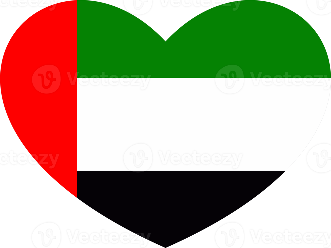 Emirates flag heart shape PNG