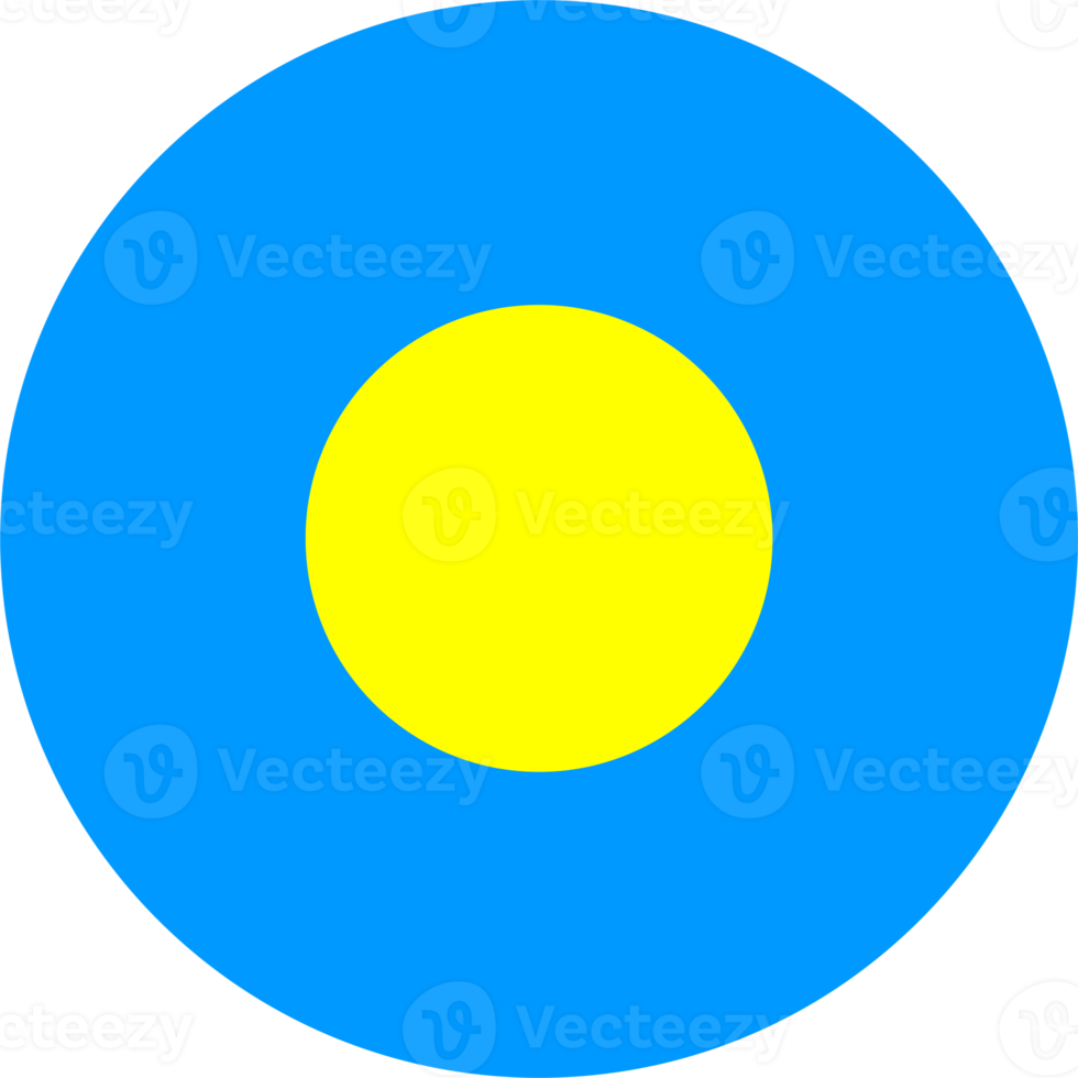 Palau flag round shape PNG