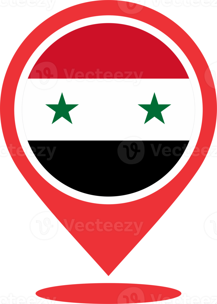 Syria flag pin map location png