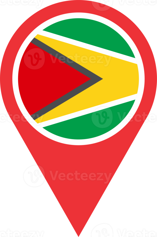 Guyana flag  pin map location png