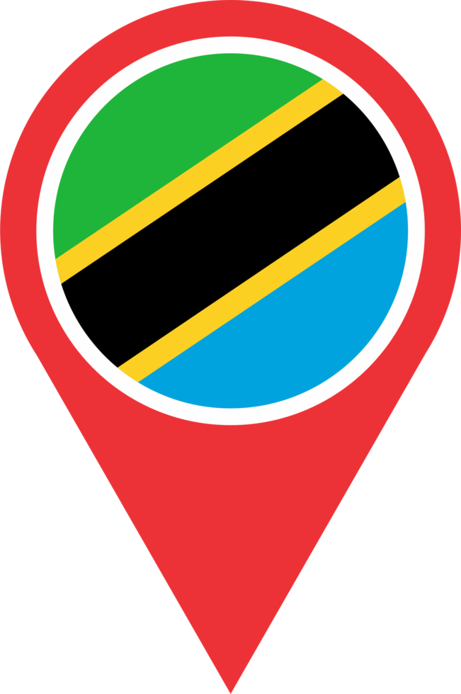 Tanzania flag pin map location PNG