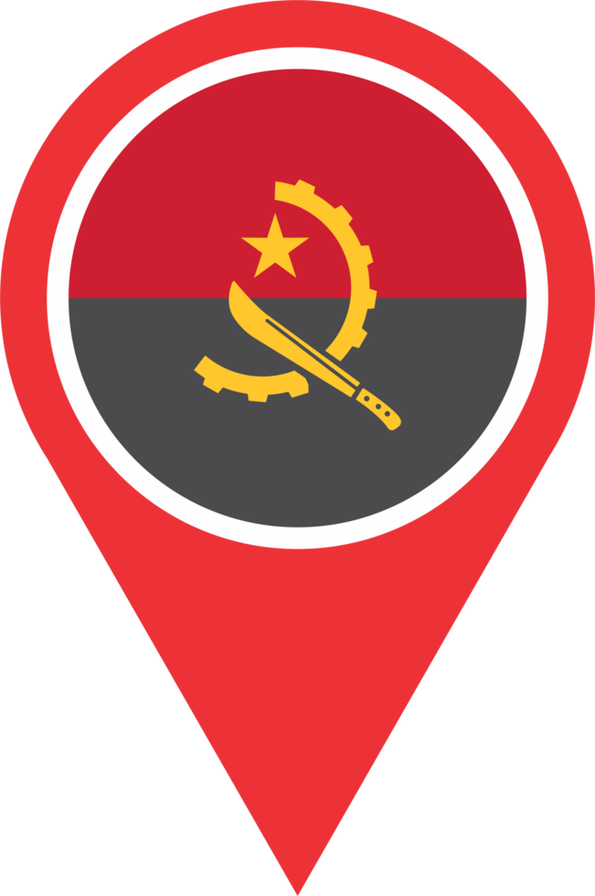 Angola vlag pin kaart plaats PNG