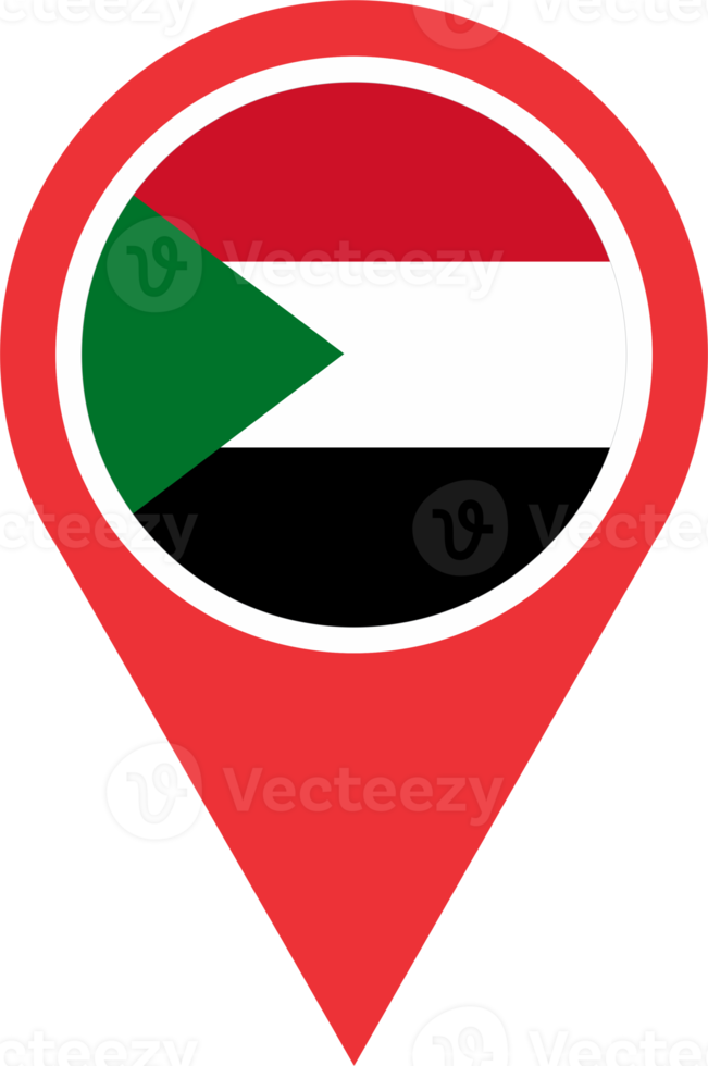 Sudan flag pin map location PNG