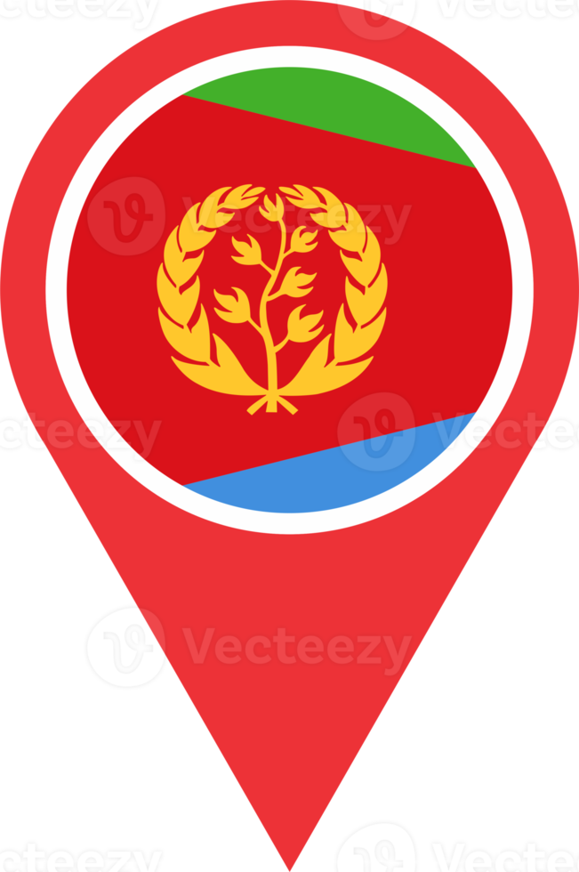 Eritrea flag pin map location PNG