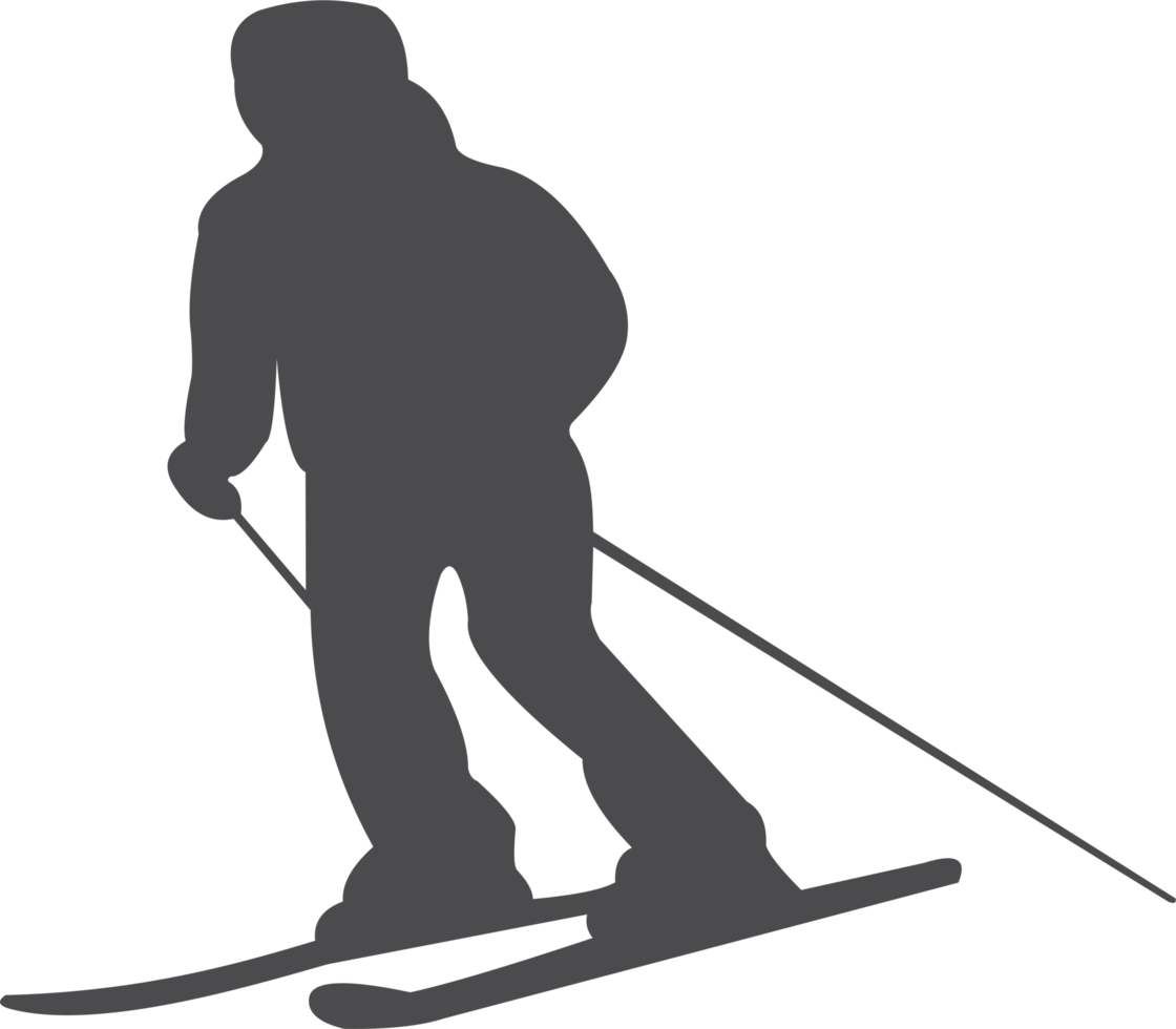 The man ski player silhouette png