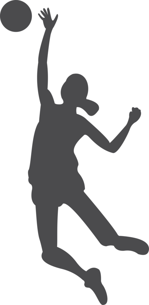 The woman volleyball player silhouette PNG