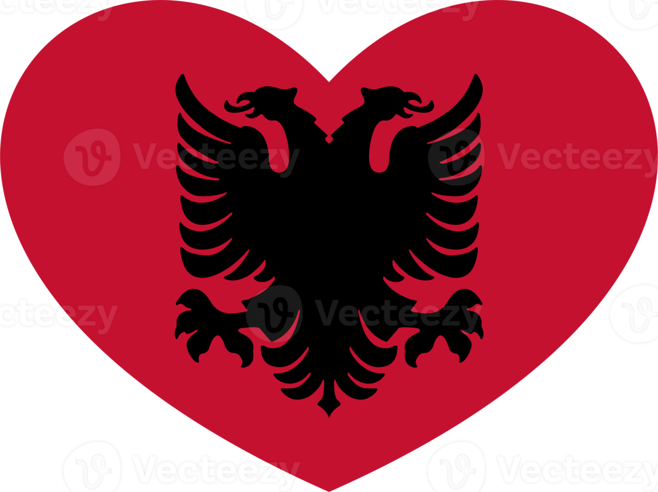 Albania flag heart shape PNG