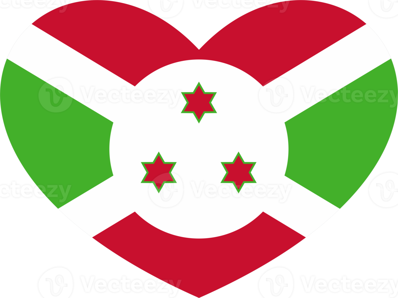 Burundi flag heart shape PNG