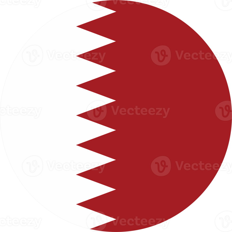 Bahrain  flag round shape PNG