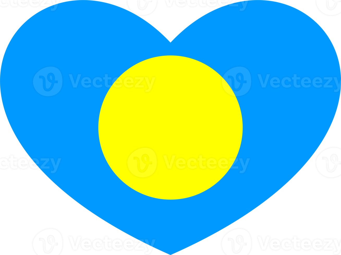 Palau flag heart shape PNG