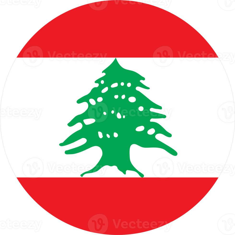 Lebanon flag round shape PNG