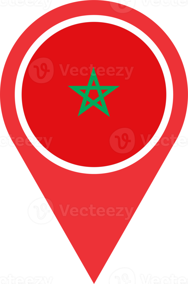 Marruecos bandera alfiler mapa ubicación png