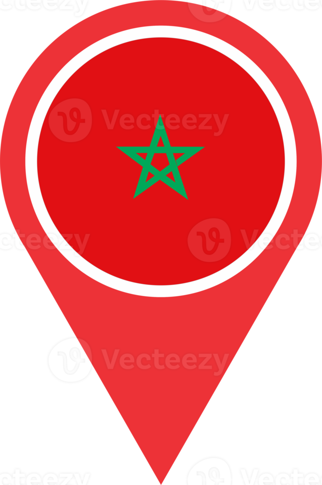 Morocco flag pin map location png
