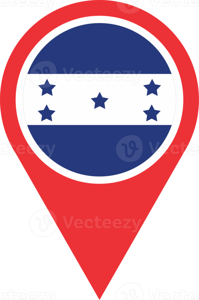 Honduras flag pin map location PNG