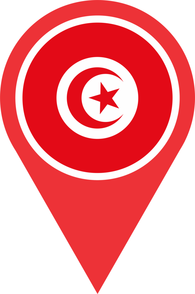 Tunisia flag pin map location PNG