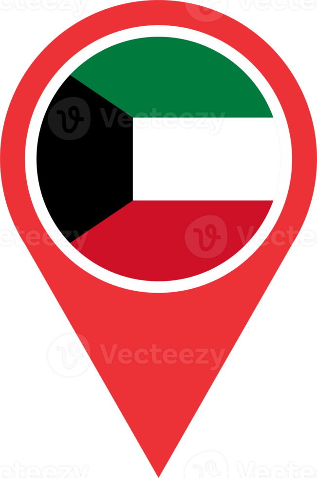 Kuwait flag pin map location png