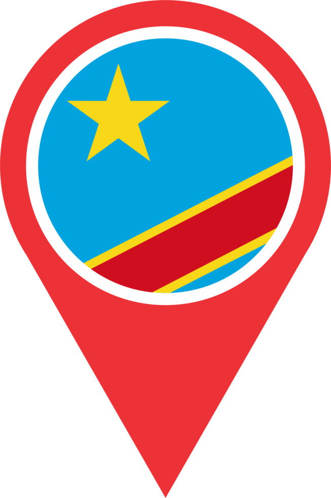 Congo flag pin map location PNG