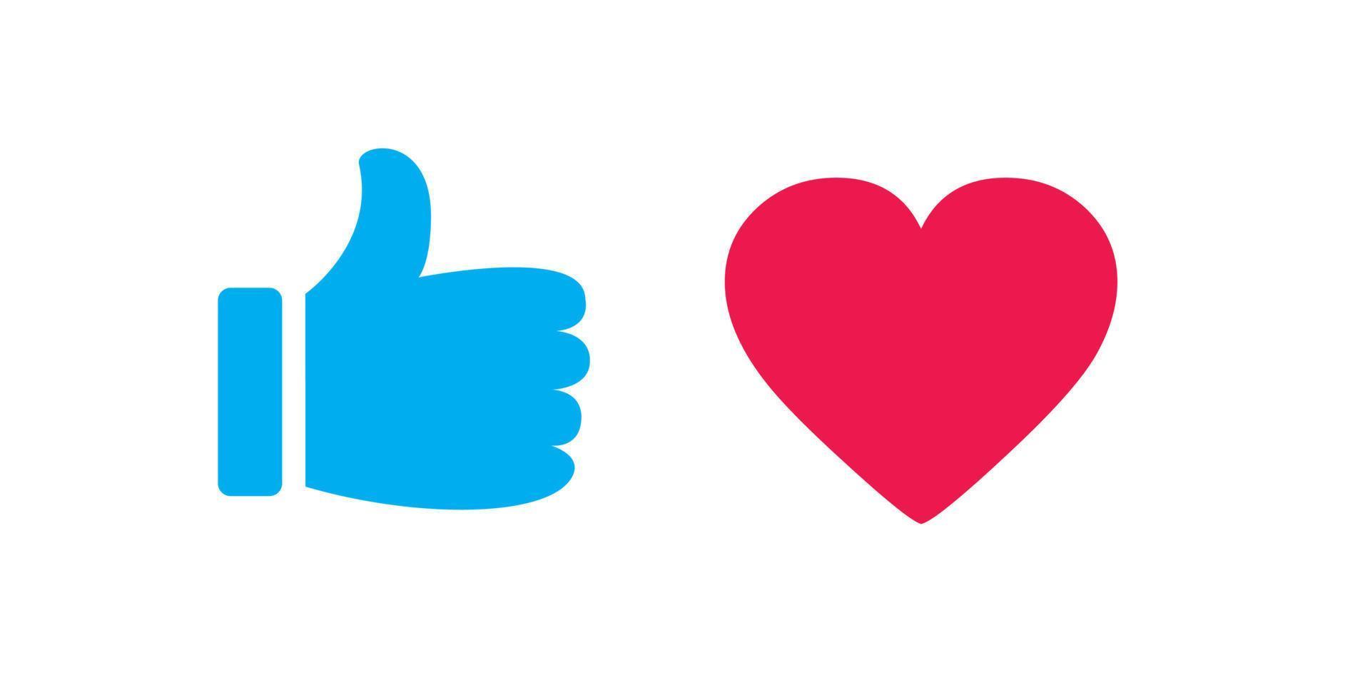 Thumbs and heart icon. Vector love and love icon. Like and like buttons ready for websites and mobile apps. Vector illustration.