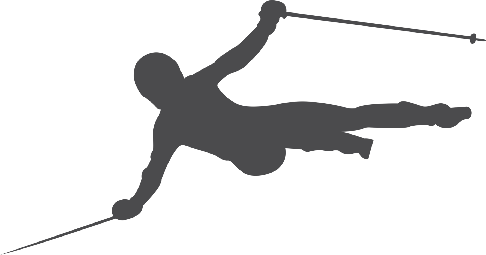 The man ski player silhouette png