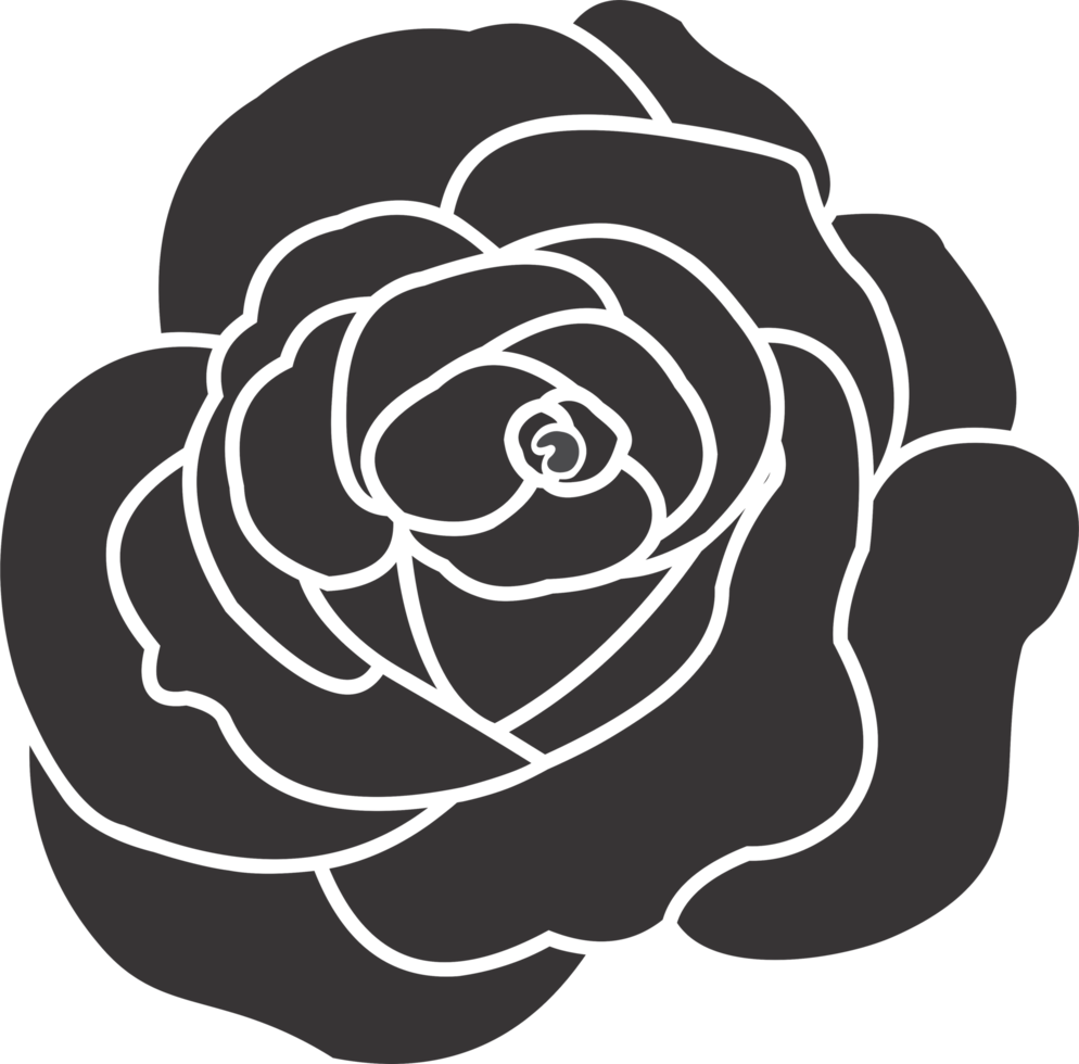 Rose flower tattoo icon 22109645 PNG