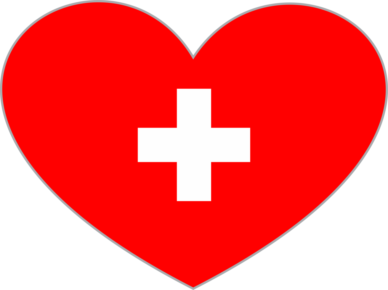 Switzerland flag heart shape PNG