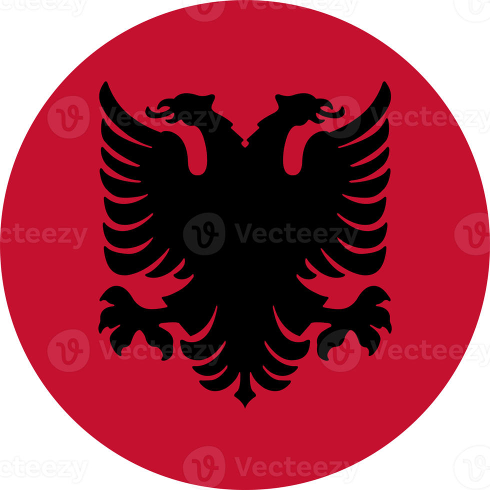 Albania flag round shape PNG