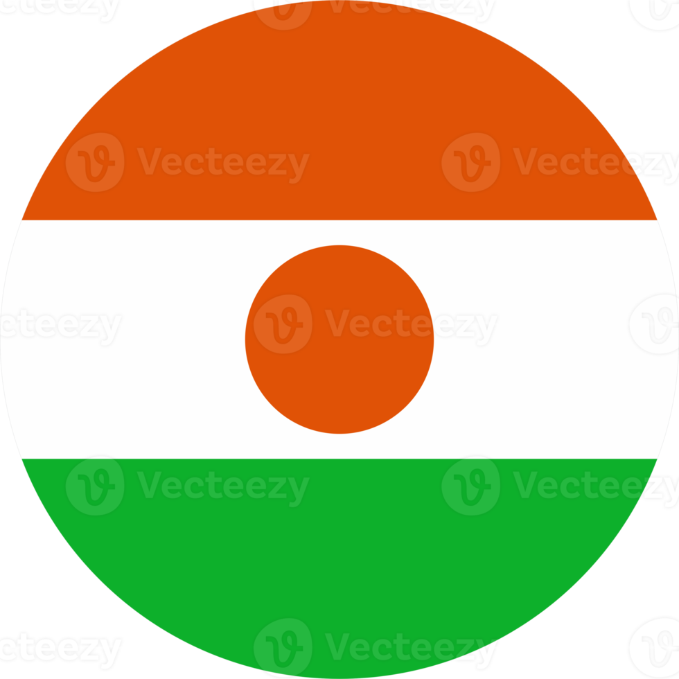 Niger vlag ronde vorm PNG