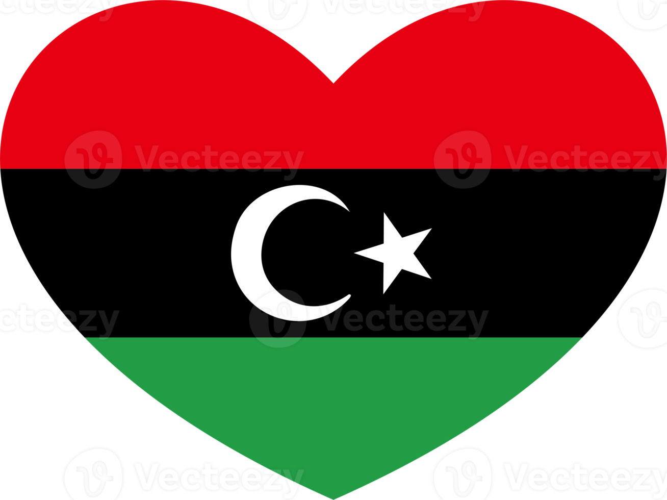 libyen flagga hjärta form png