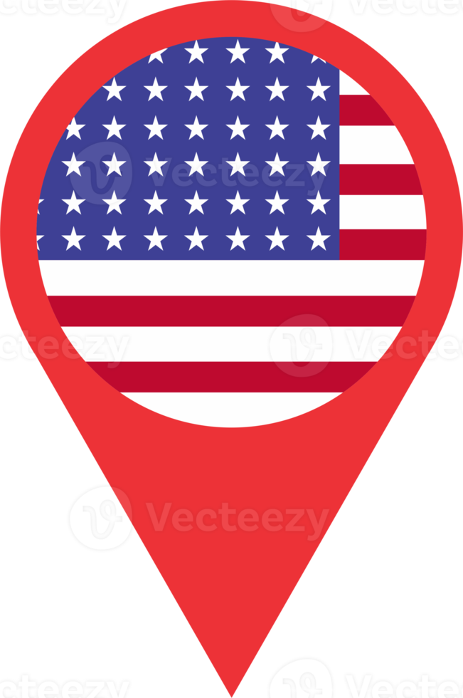 USA flag pin map location PNG