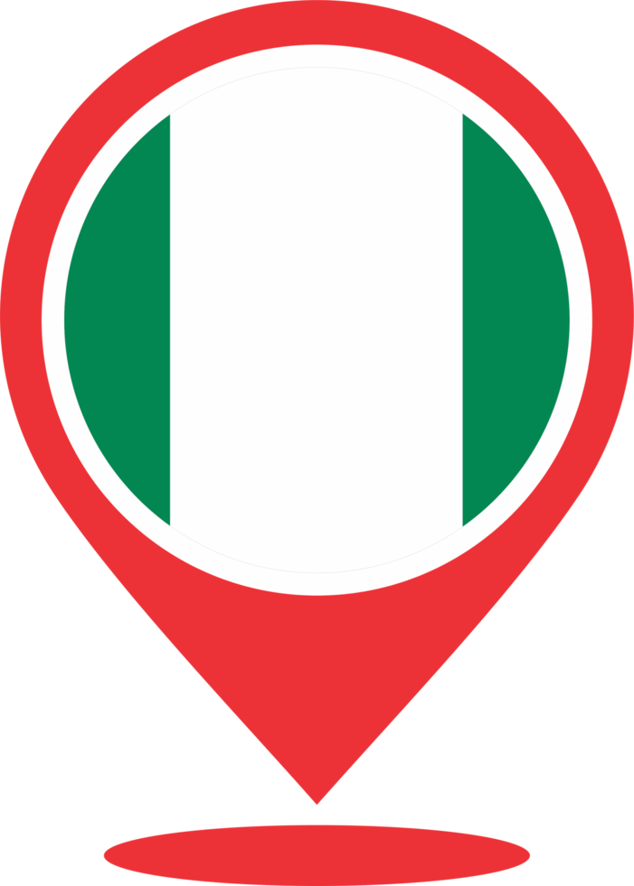 Nigeria vlag pin kaart plaats PNG