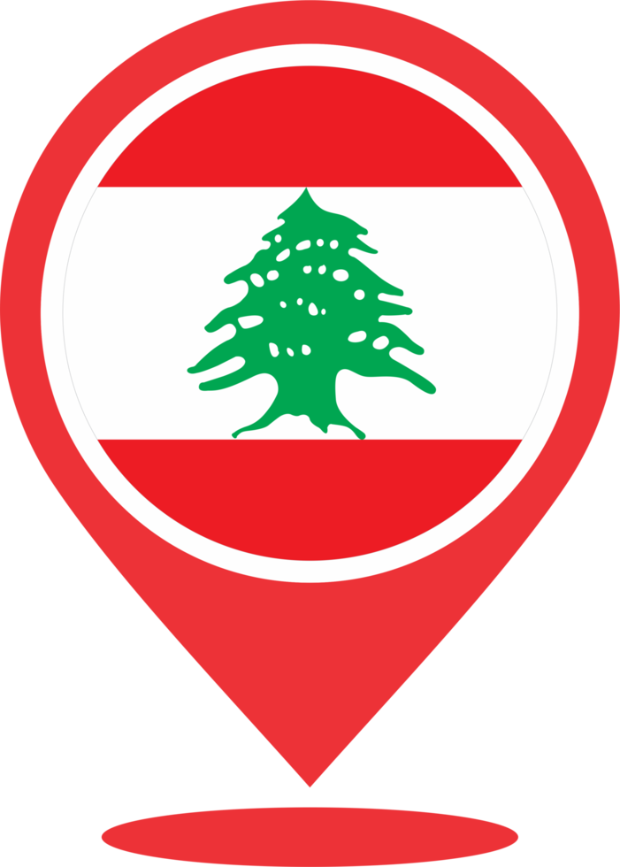 Lebanon flag pin map location png