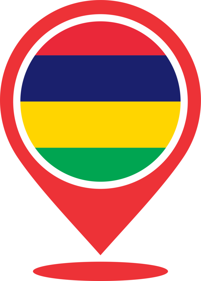 Mauritius flag pin map location PNG