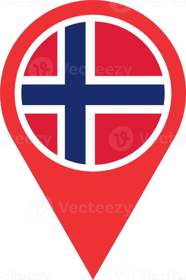 Norway flag pin map location PNG