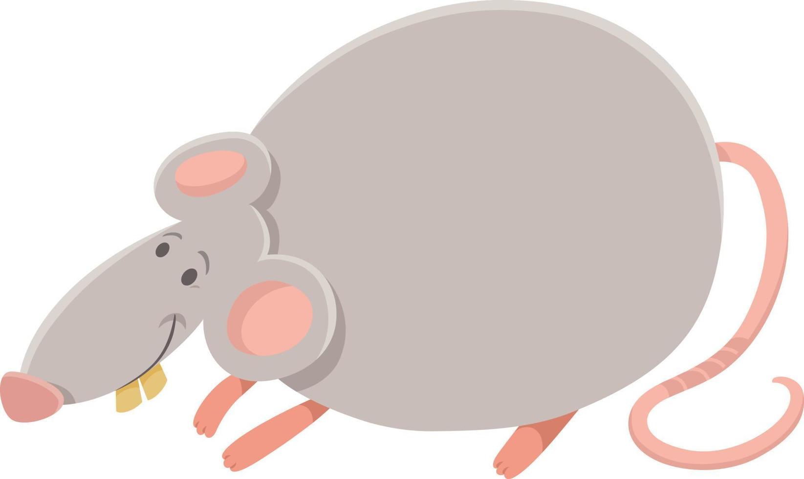 funny cartoon gray mouse animal character vector