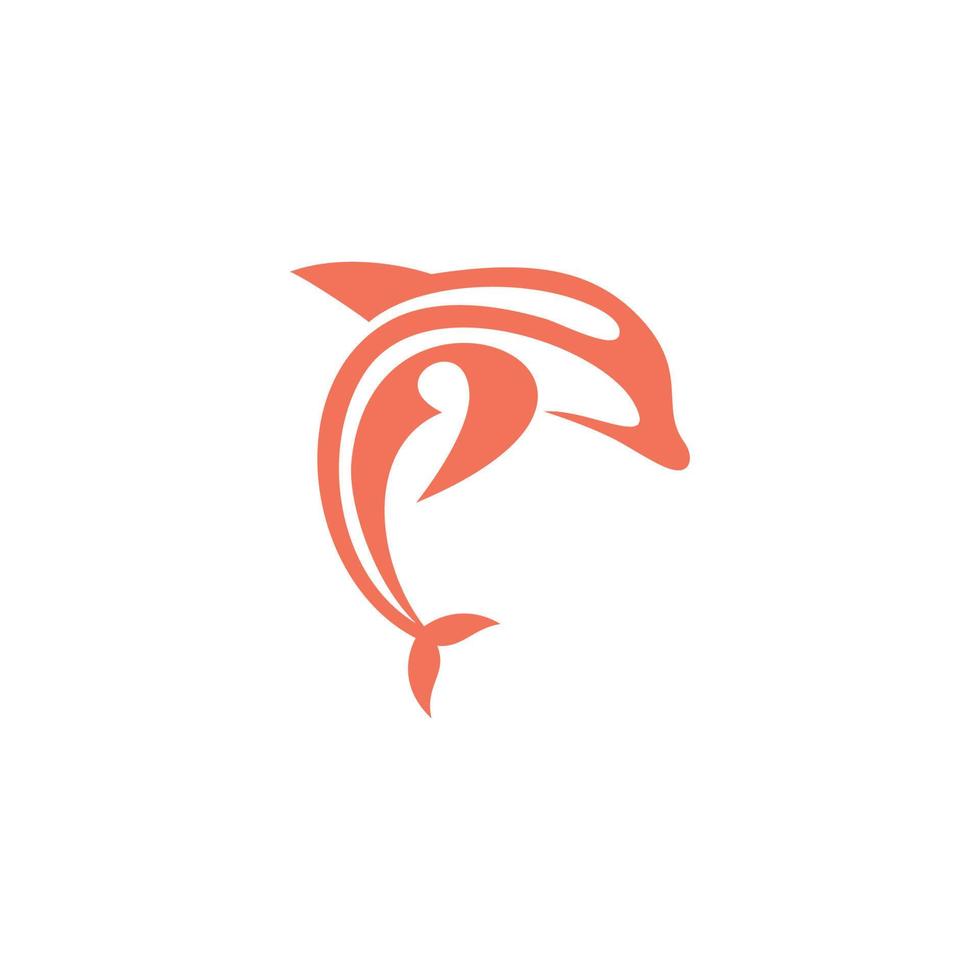 colored whale logo on white background vector