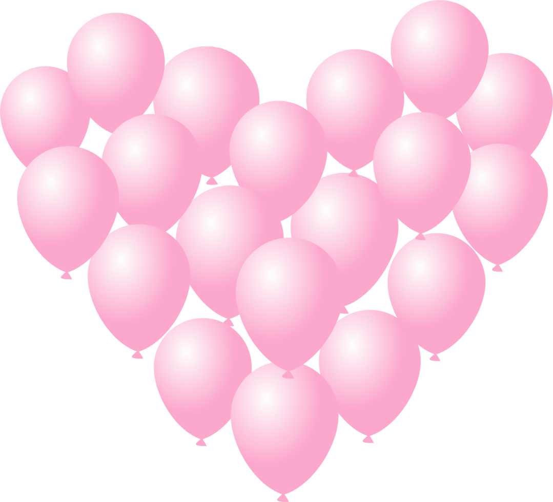 Pink balloon heart shape PNG