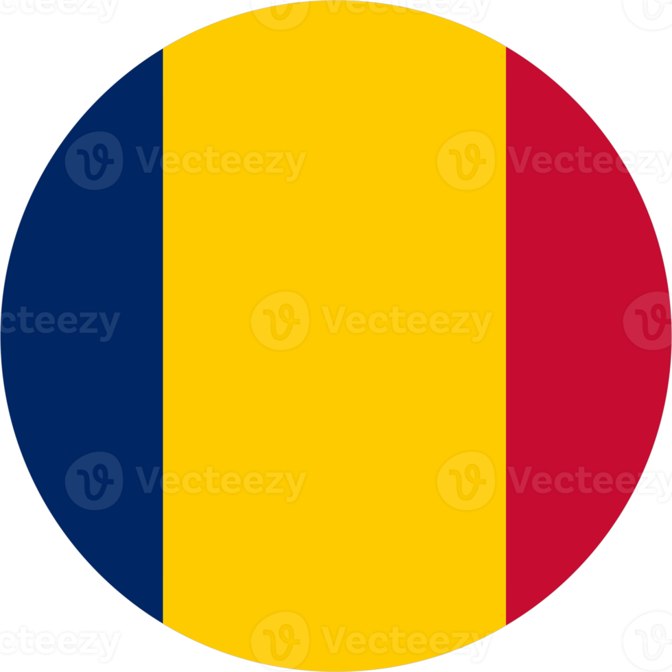 Chad flag round shape PNG