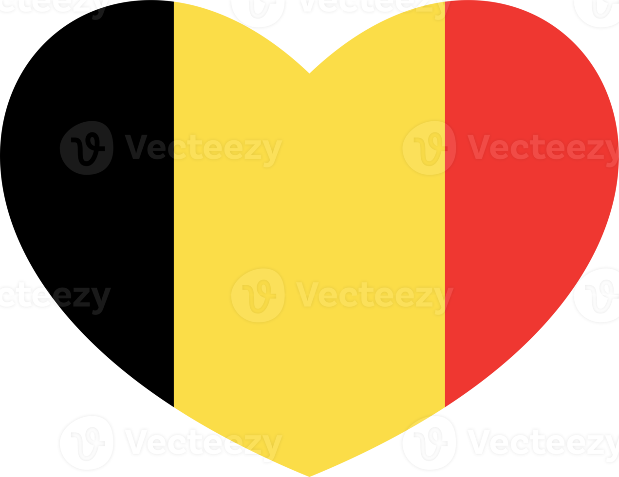 Belgium flag heart shape PNG