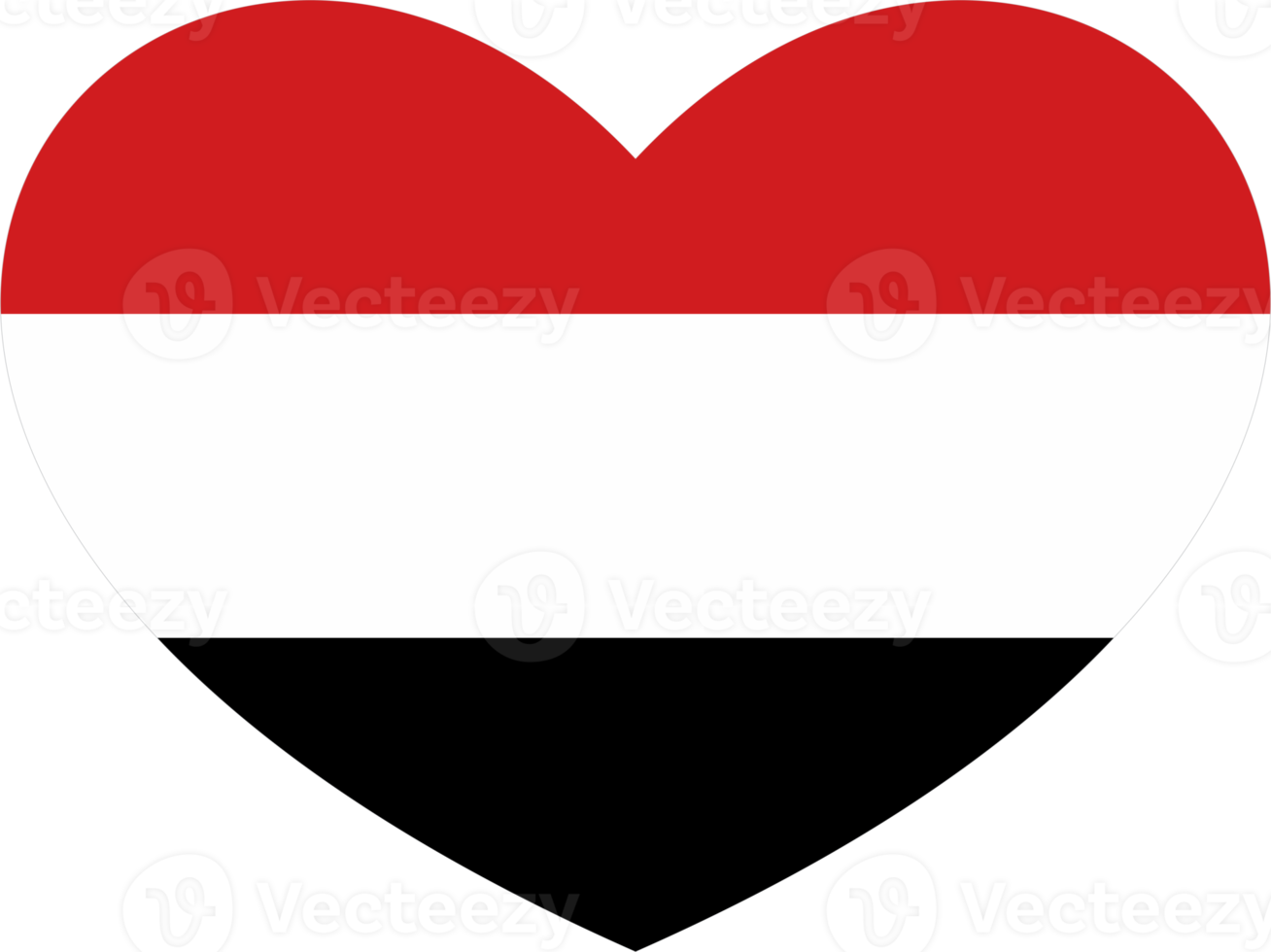 Yémen drapeau cœur forme png