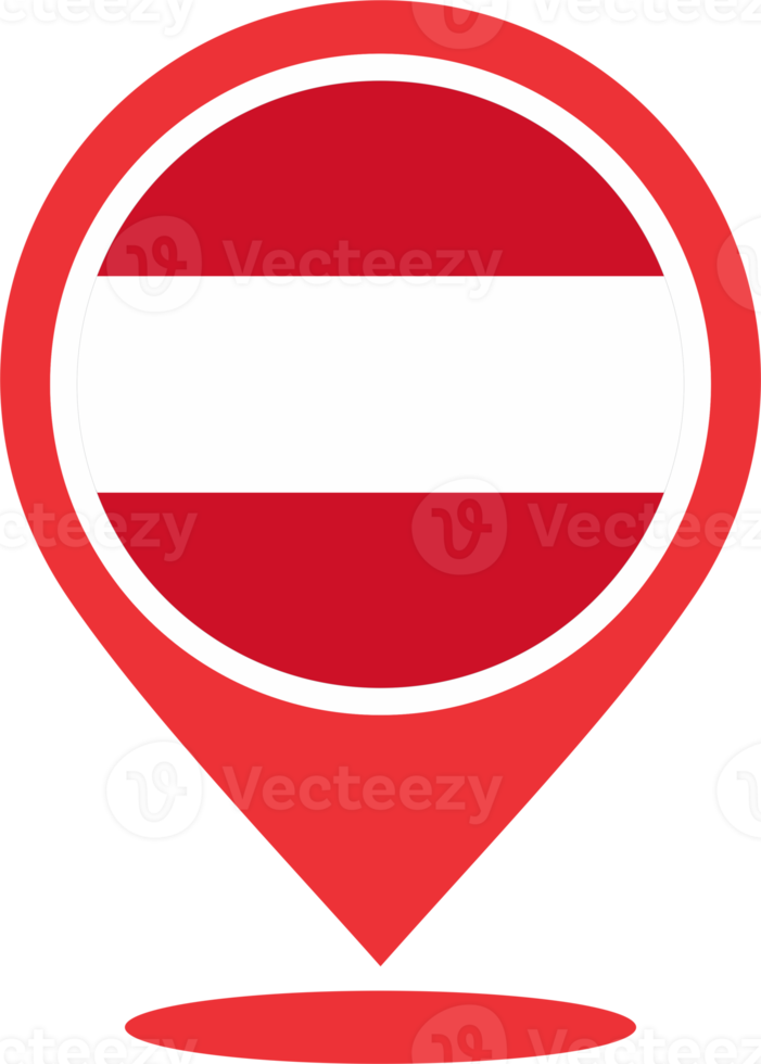 Austria flag pin map location png