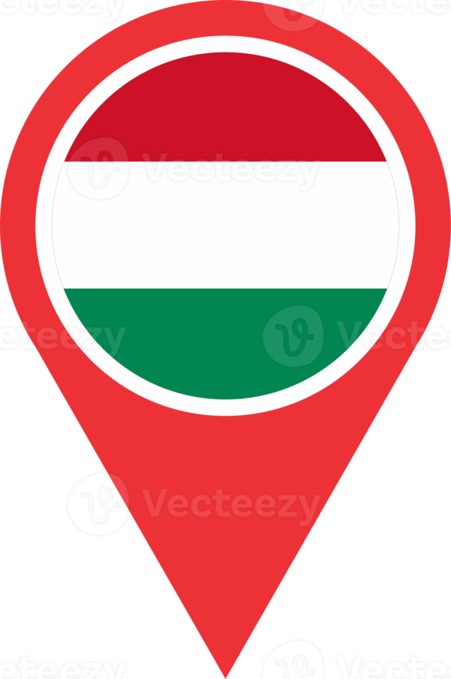 Hungary flag pin map location PNG