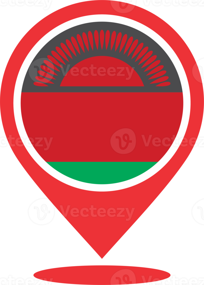Malawi flag  pin map location png