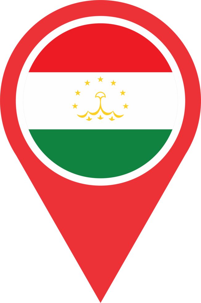 Tajikistan flag pin map location PNG