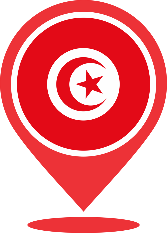 tunisien flagga stift Karta plats png