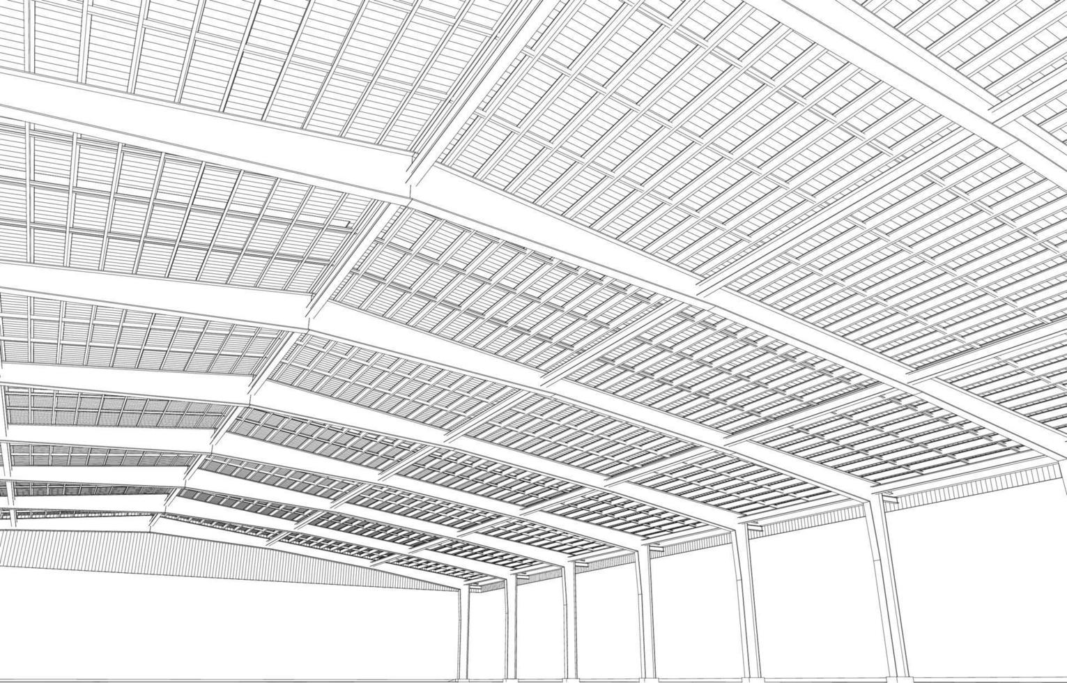 3D illustration of building structure vector